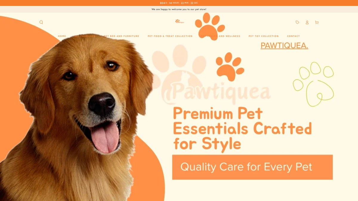 Pawtique A live storefront screenshot