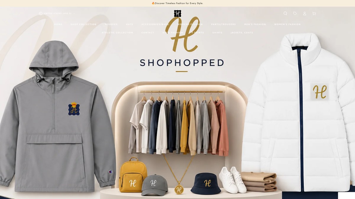 Shop Hopped live storefront screenshot