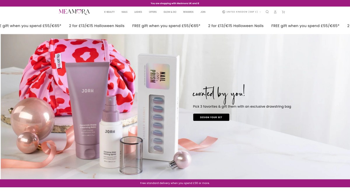 Meamora live storefront screenshot