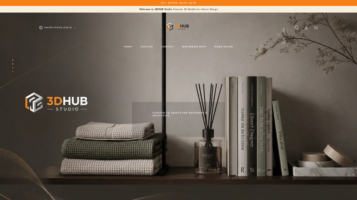 3D Hub live storefront screenshot